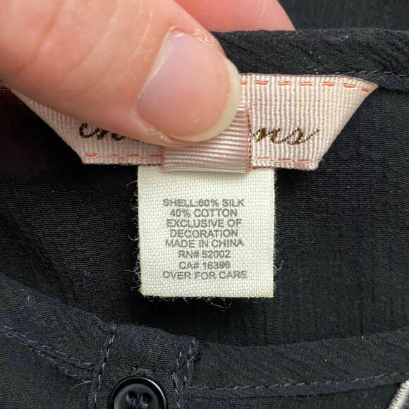 Intuitions Vintage Silk Tie-Back Sheer Blouse Womens Size 2 Black Coquette‎ - Picture 7 of 8